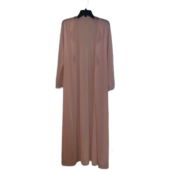 Vintage Olga Erteszek Pink Floral Lace Robe With Belt Size Medium Style 94250 - Picture 11 of 12